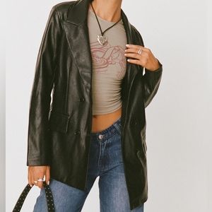 Princess Polly Vegan Leather Blazer Jacket XS/S